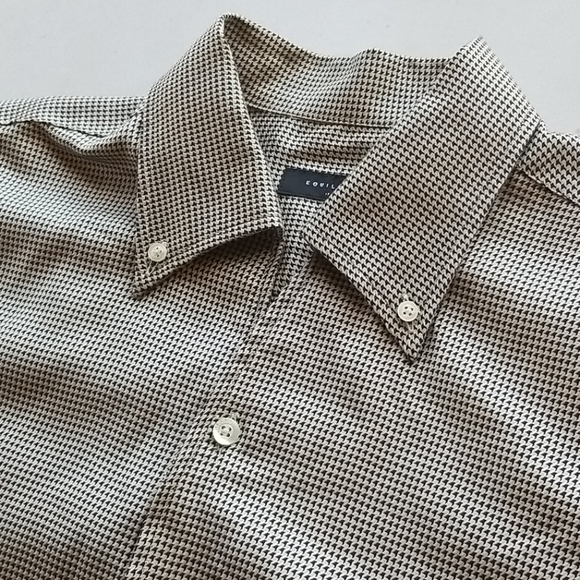 🐳Equilibrio Long Sleeve Button Down Beige Shirt - Picture 4 of 9